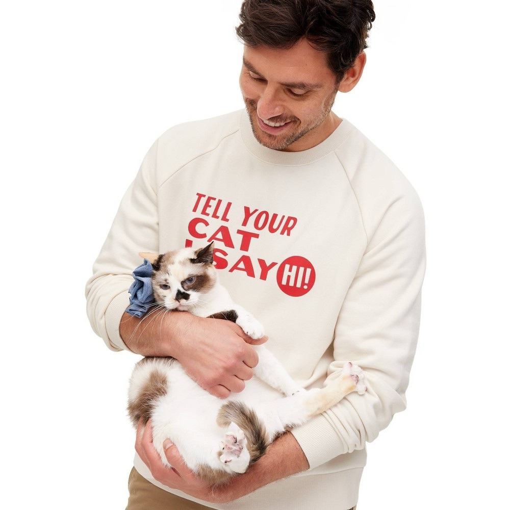 Target The Cuddle Collab Small Tell Your Cat I Say Hi Sweatshirt Cream